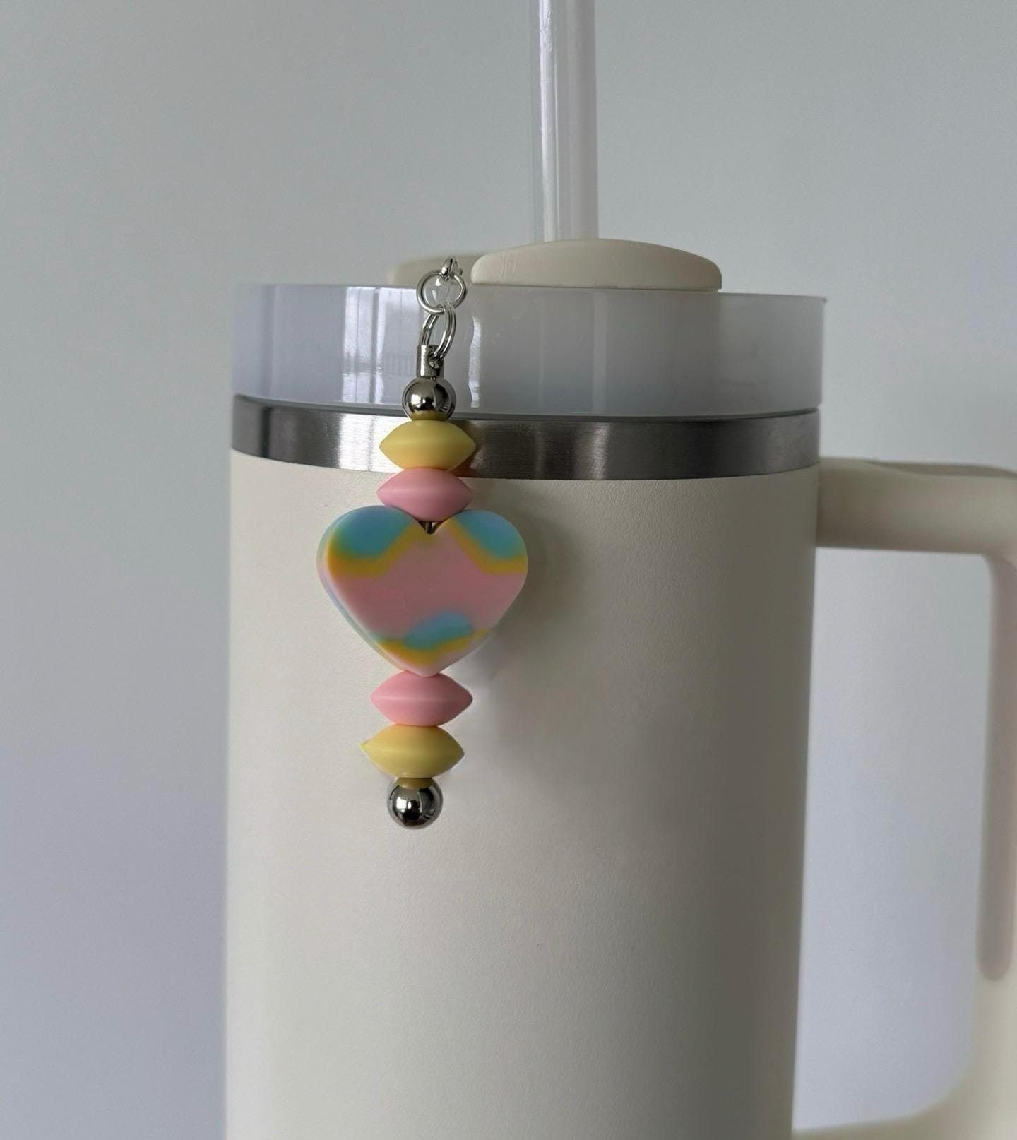 Tye Dye Heart Tumbler Charm Chain