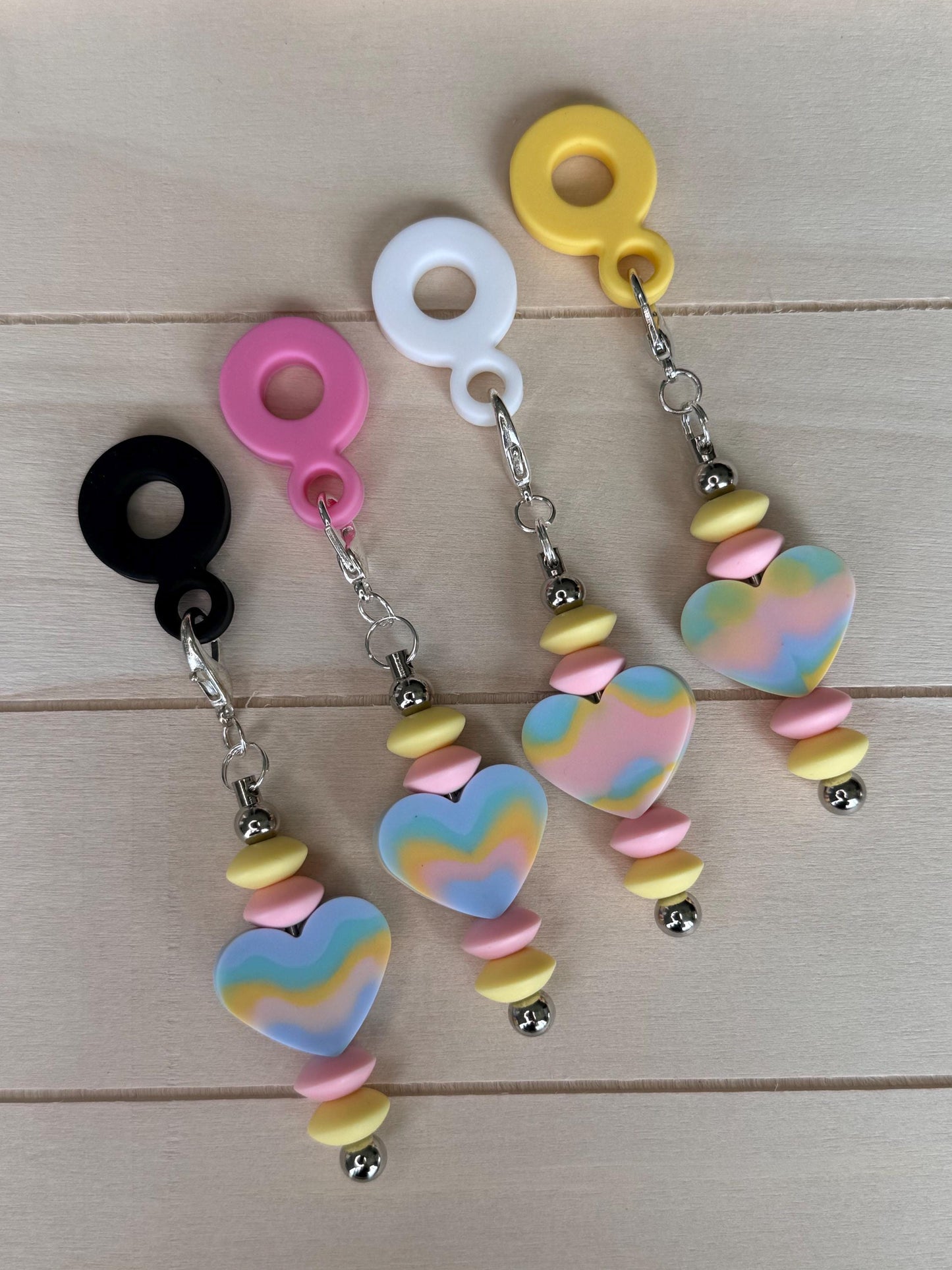 Tye Dye Heart Tumbler Charm Chain