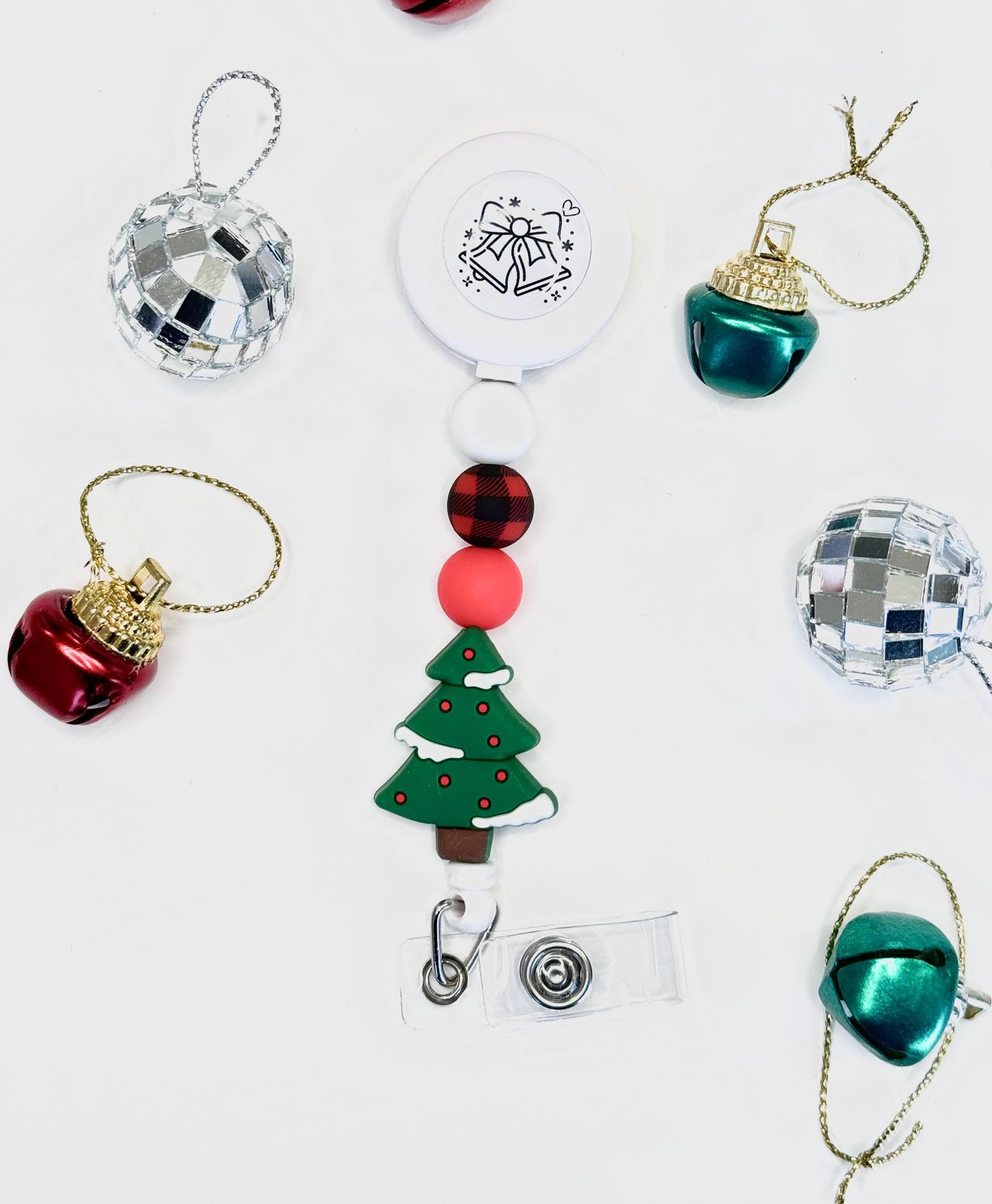 Christmas badge reels for work winter themed tree badge buddy cute xmas badge focal beads gingerbread badge clip nurse badge healthcare gift