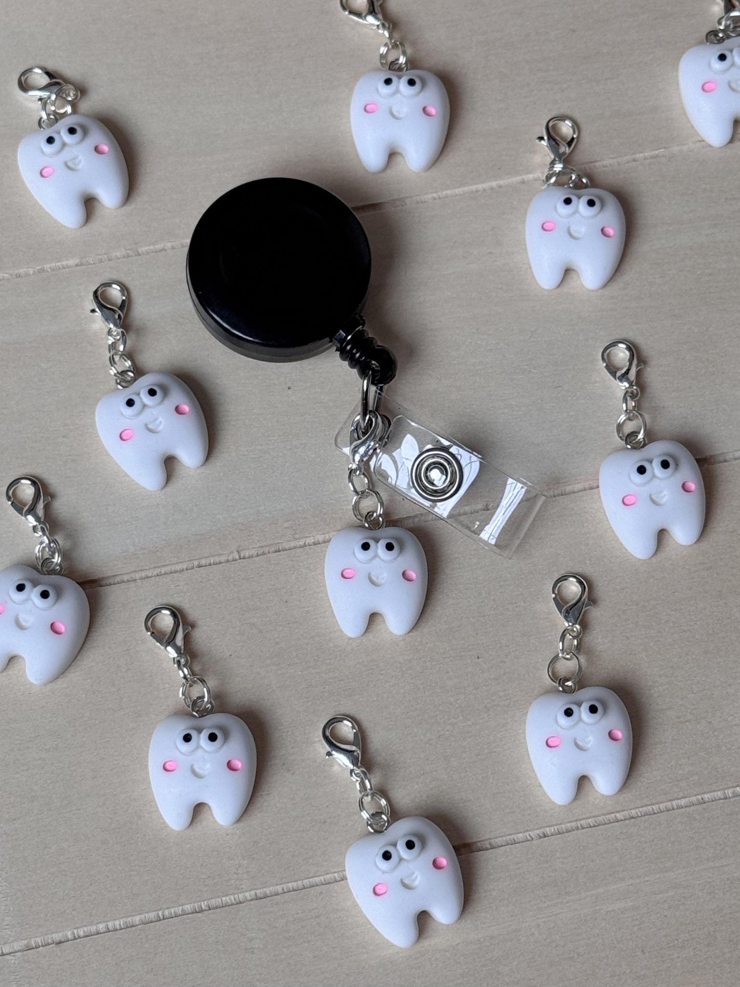 Tooth charm badge reel accessory charm for badge buddy dental assistant hygienist gift for dental student cute dentist gift