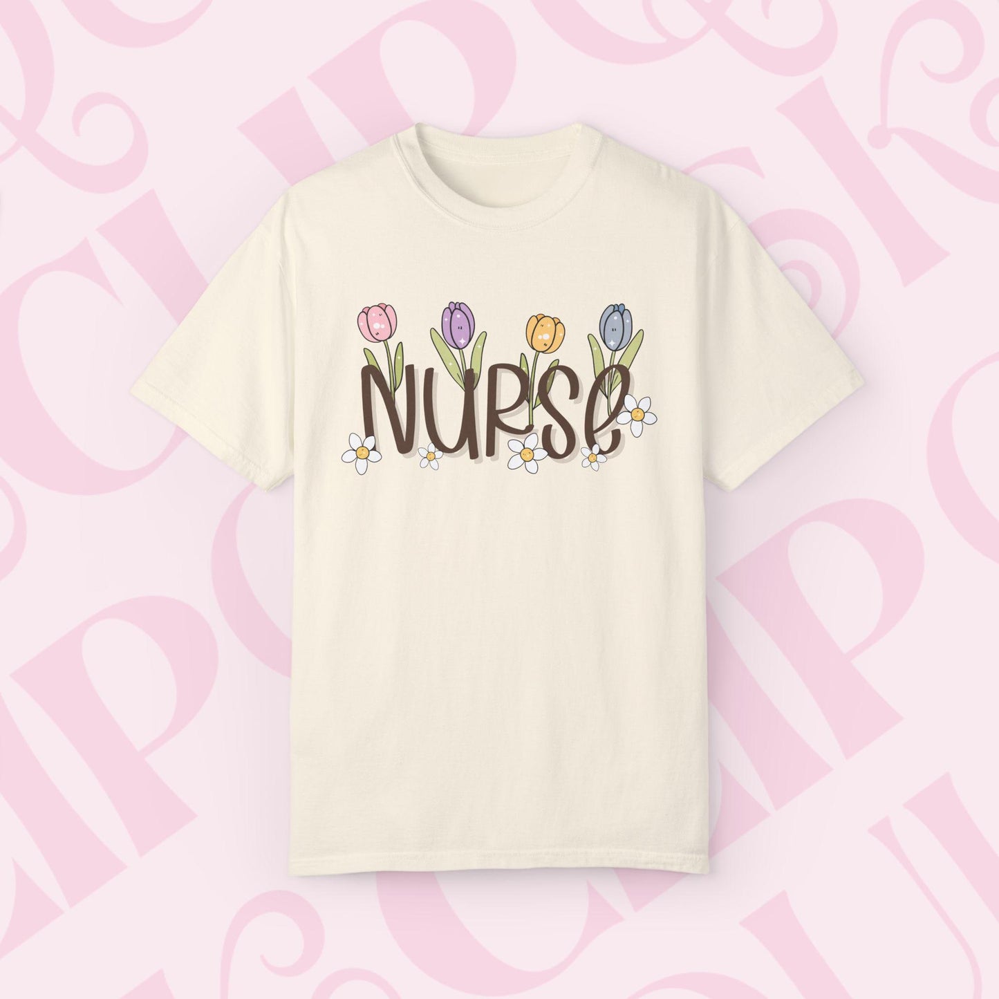Spring Time Nurse Graphic Tee, Gift for Nurses, Cute Healthcare Shirt Medical Professional Apparel Nurse Appreciation Day Gift for Her