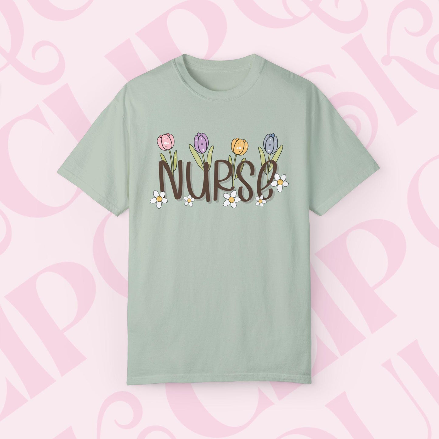 Spring Time Nurse Graphic Tee, Gift for Nurses, Cute Healthcare Shirt Medical Professional Apparel Nurse Appreciation Day Gift for Her