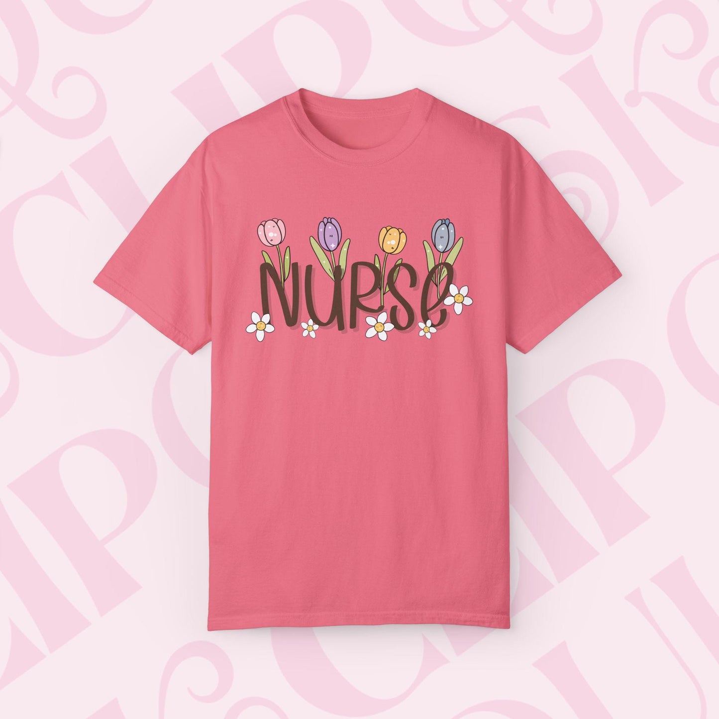 Spring Time Nurse Graphic Tee, Gift for Nurses, Cute Healthcare Shirt Medical Professional Apparel Nurse Appreciation Day Gift for Her
