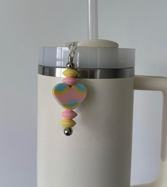 Tye Dye Heart Tumbler Charm Chain