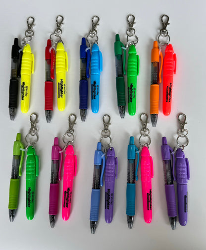 Gel pen and highlighter for nurse badge reel accessory nicu nurse badge reel medical assistant breakaway lanyard pen keychain new nurse gift