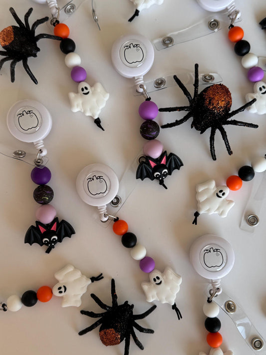 Halloween badge reels for work fall themed ghost badge buddy cute spooky badges focal beads pumpkin badge clip on nurse badge reels gift