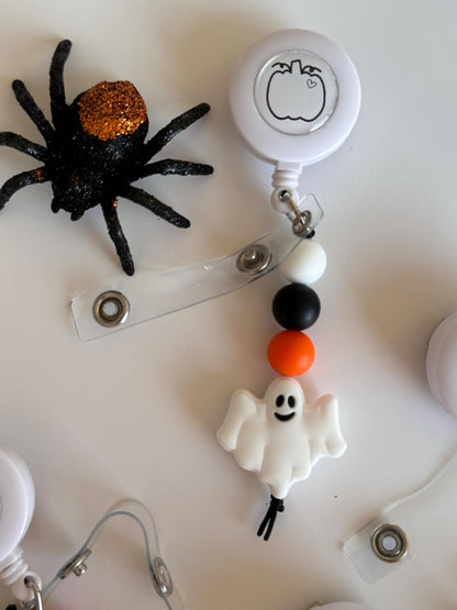 Halloween badge reels for work fall themed ghost badge buddy cute spooky badges focal beads pumpkin badge clip on nurse badge reels gift