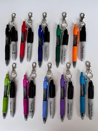 Gel pen and permanent marker pens for nurse badge reel accessory nicu nurse badge buddy medical assistant lab tech pen keychain nurse gift