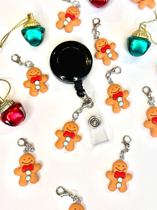 Gingerbread charm badge reel accessory charm for badge buddy picu pediatric nurse gift for nursing student cna medical assistant rn nurse
