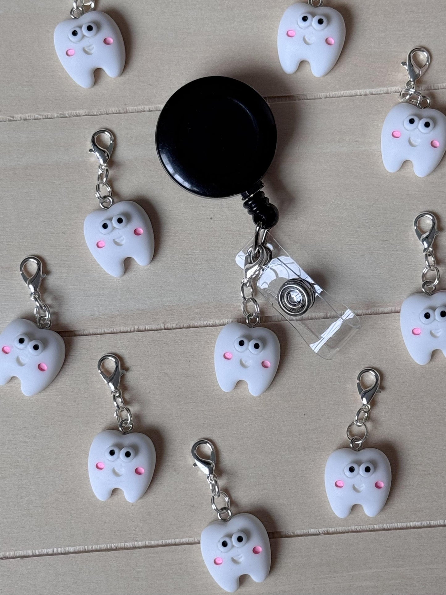 Tooth charm badge reel accessory charm for badge buddy dental assistant hygienist gift for dental student cute dentist gift