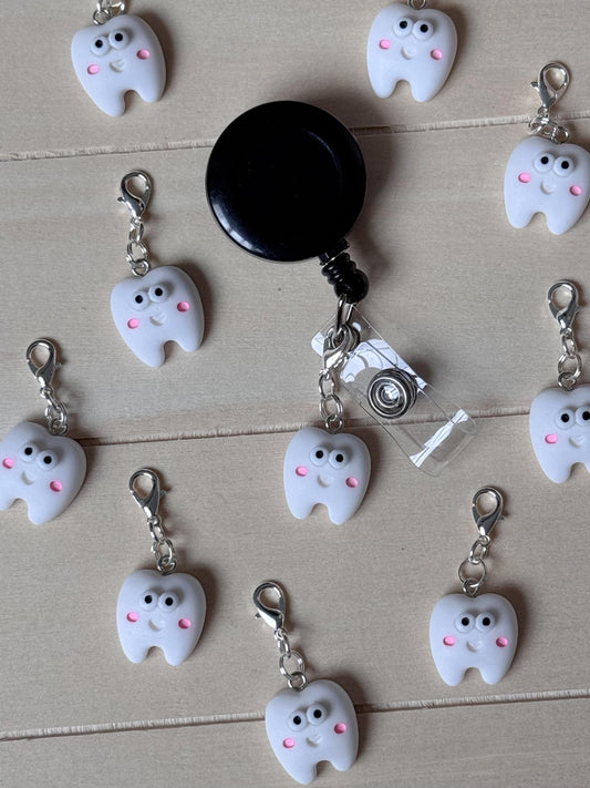 Tooth charm badge reel accessory charm for badge buddy dental assistant hygienist gift for dental student cute dentist gift