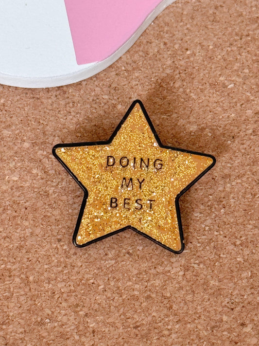 Doing My Best Cute Enamel Pin Snarky Badge Reel Accessory Funny Medical Pins Lanyard Gift Backpack Collector Pins Quirky Bookish Gifts