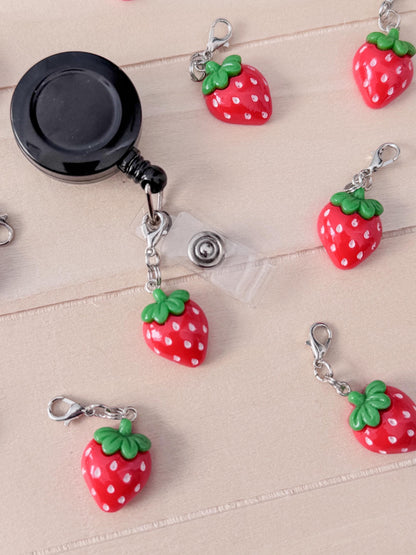 Strawberry charm badge reel accessory charm for badge buddy picu pediatric nurse gift for nursing student cna medical assistant
