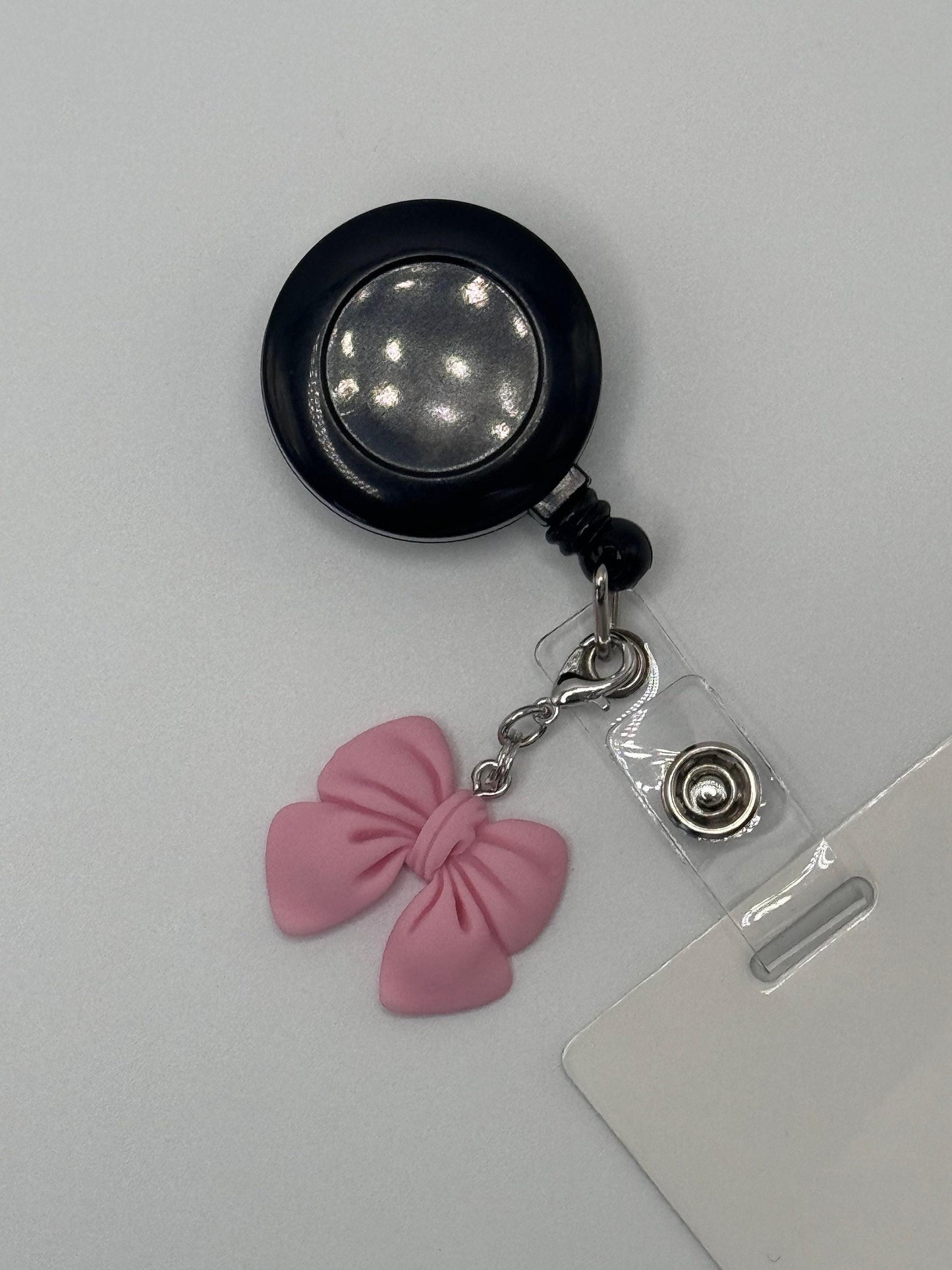 Coquette bow badge reel accessory charm for badge buddy picu pediatric nurse gift for nursing student cna medical assistant preppy accessory