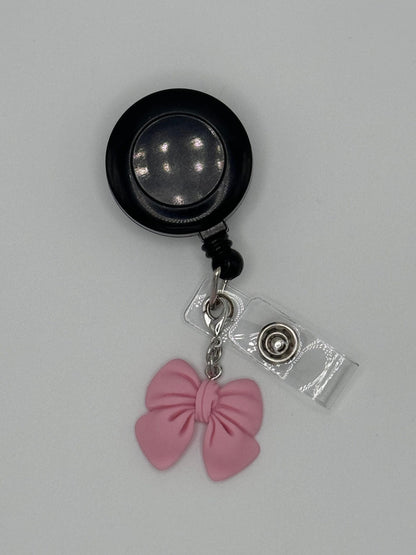 Coquette bow badge reel accessory charm for badge buddy picu pediatric nurse gift for nursing student cna medical assistant preppy accessory