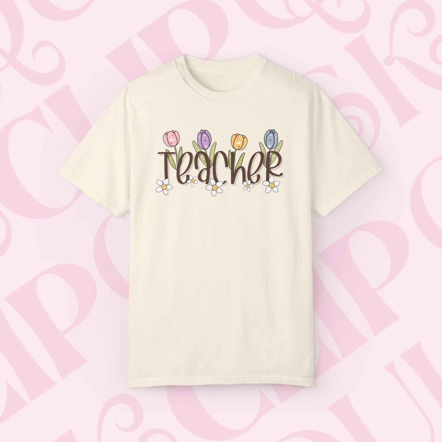 Floral Teacher T-Shirt Perfect Gift for Educators Spring Teacher Appreciation Cute Classroom Style Casual Wear Teacher's Day