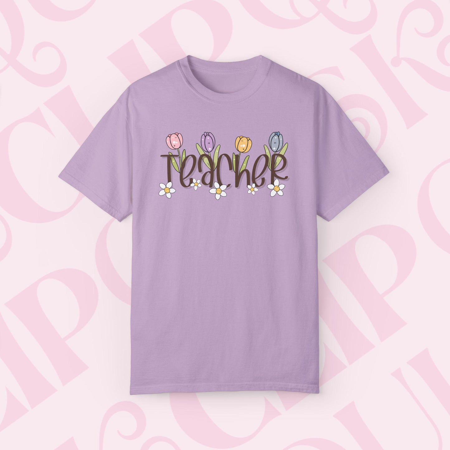 Floral Teacher T-Shirt Perfect Gift for Educators Spring Teacher Appreciation Cute Classroom Style Casual Wear Teacher's Day