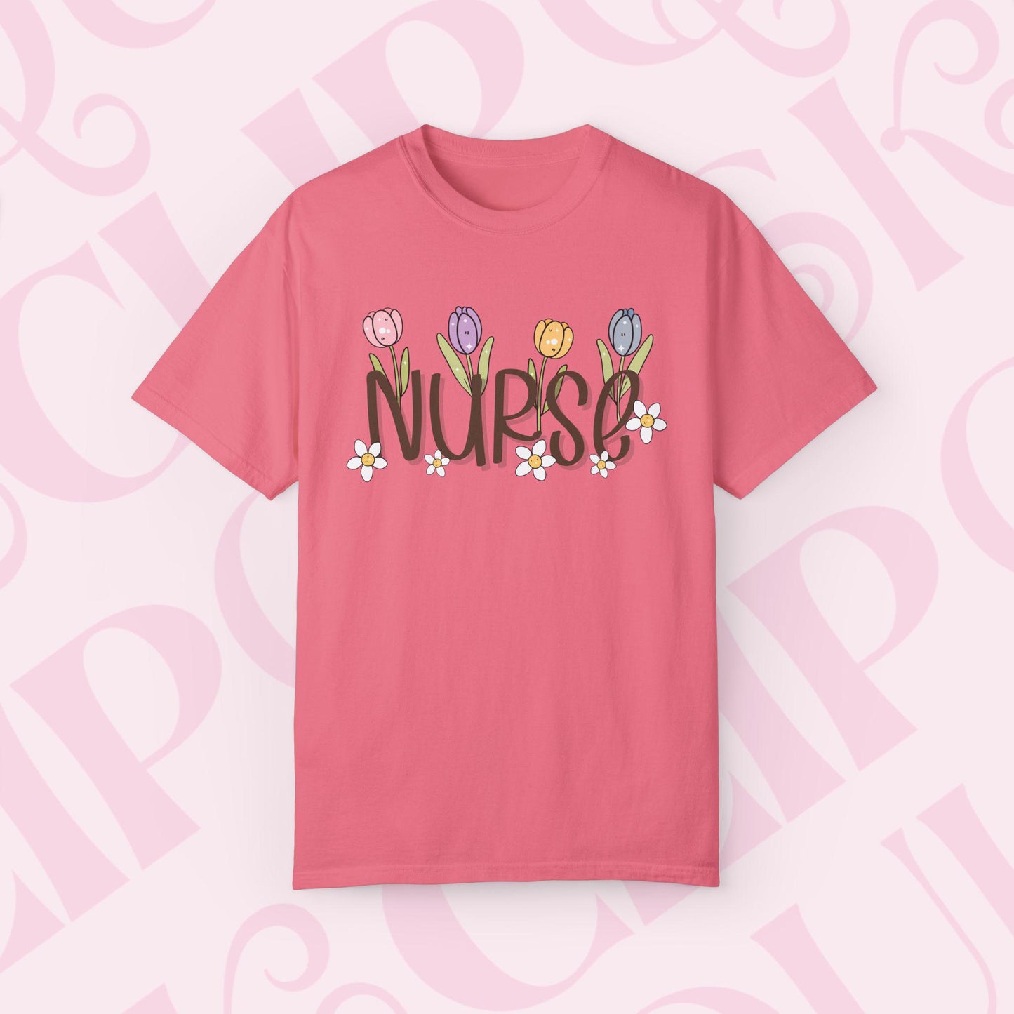 Spring Time Nurse Graphic Tee, Gift for Nurses, Cute Healthcare Shirt Medical Professional Apparel Nurse Appreciation Day Gift for Her