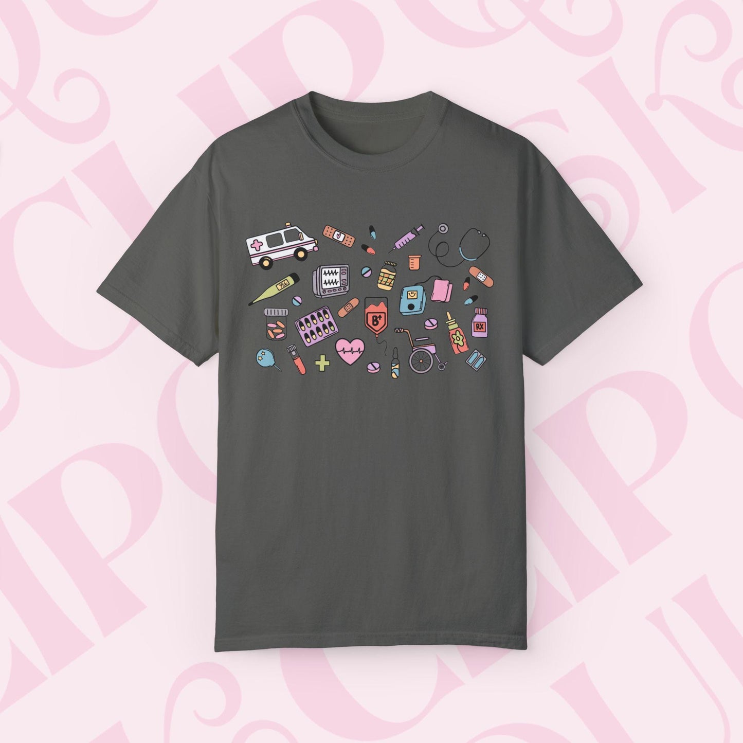 Medical Doodle Shirt For Healthcare Worker Nurse Tshirt Gift for CNA Medical Assistant Nursing Artwork