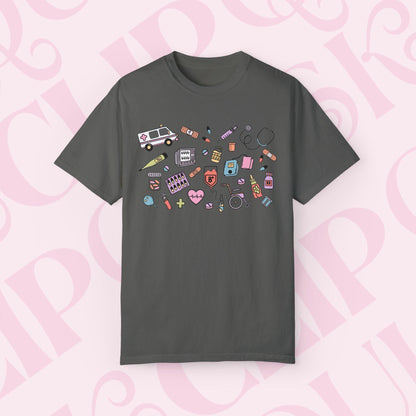 Medical Doodle Shirt For Healthcare Worker Nurse Tshirt Gift for CNA Medical Assistant Nursing Artwork