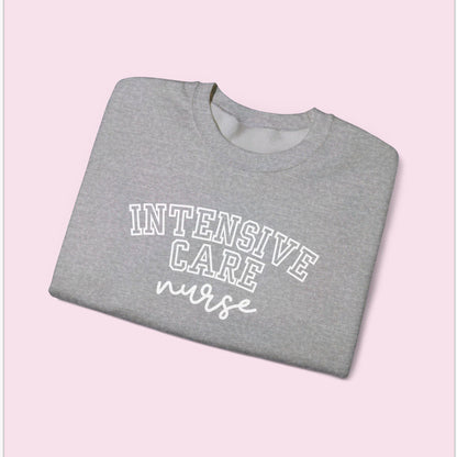 Intensive Nurse Shirt Varsity Style Sweatshirt Crewneck Gift For Nurse Cardiac Care Shirt For Work ICU RN