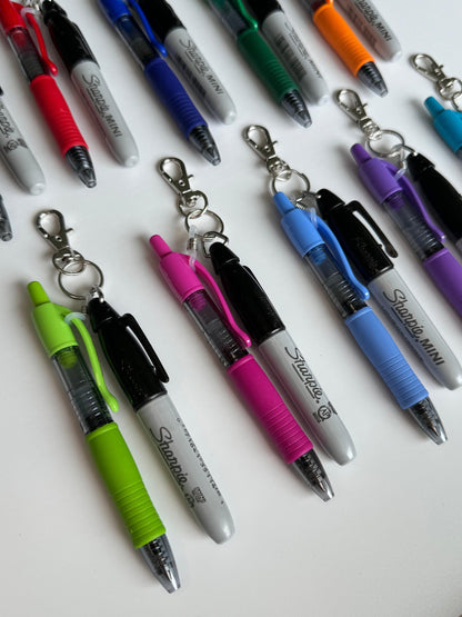 Gel pen and permanent marker pens for nurse badge reel accessory nicu nurse badge buddy medical assistant lab tech pen keychain nurse gift