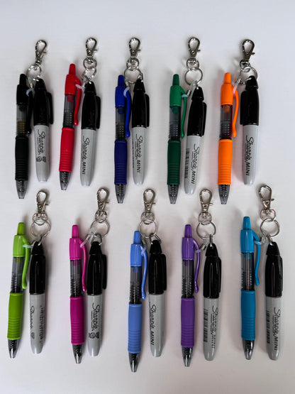 Gel pen and permanent marker pens for nurse badge reel accessory nicu nurse badge buddy medical assistant lab tech pen keychain nurse gift